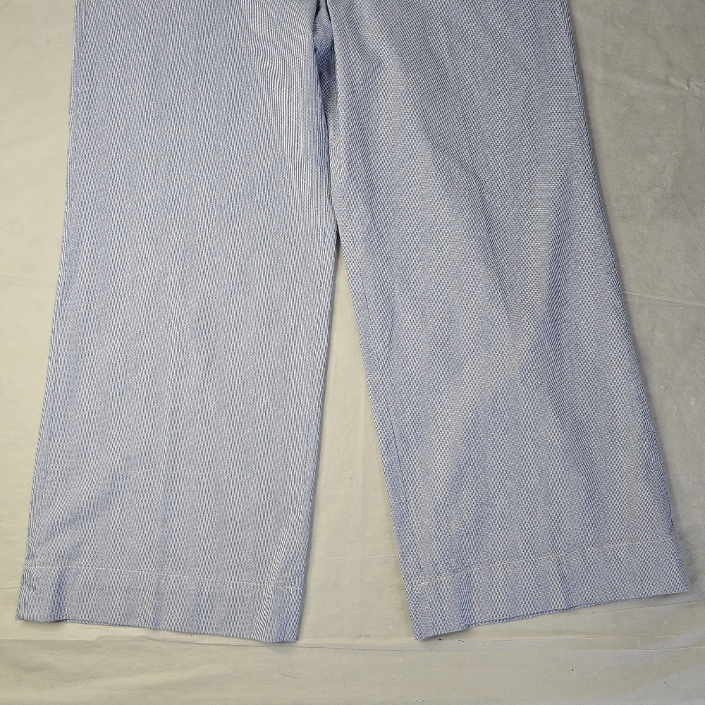 NWT J. Crew Factory Cropped Pants Blue White Stripe High Rise Wide Leg 29 - Picture 8 of 12